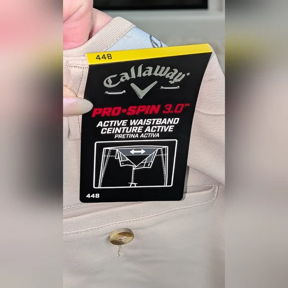 NWT, Callaway, Pro Spin 3.0, Khaki, Dry Fit, Active Waistband Shorts-Men's 44b - Picture 3 of 3